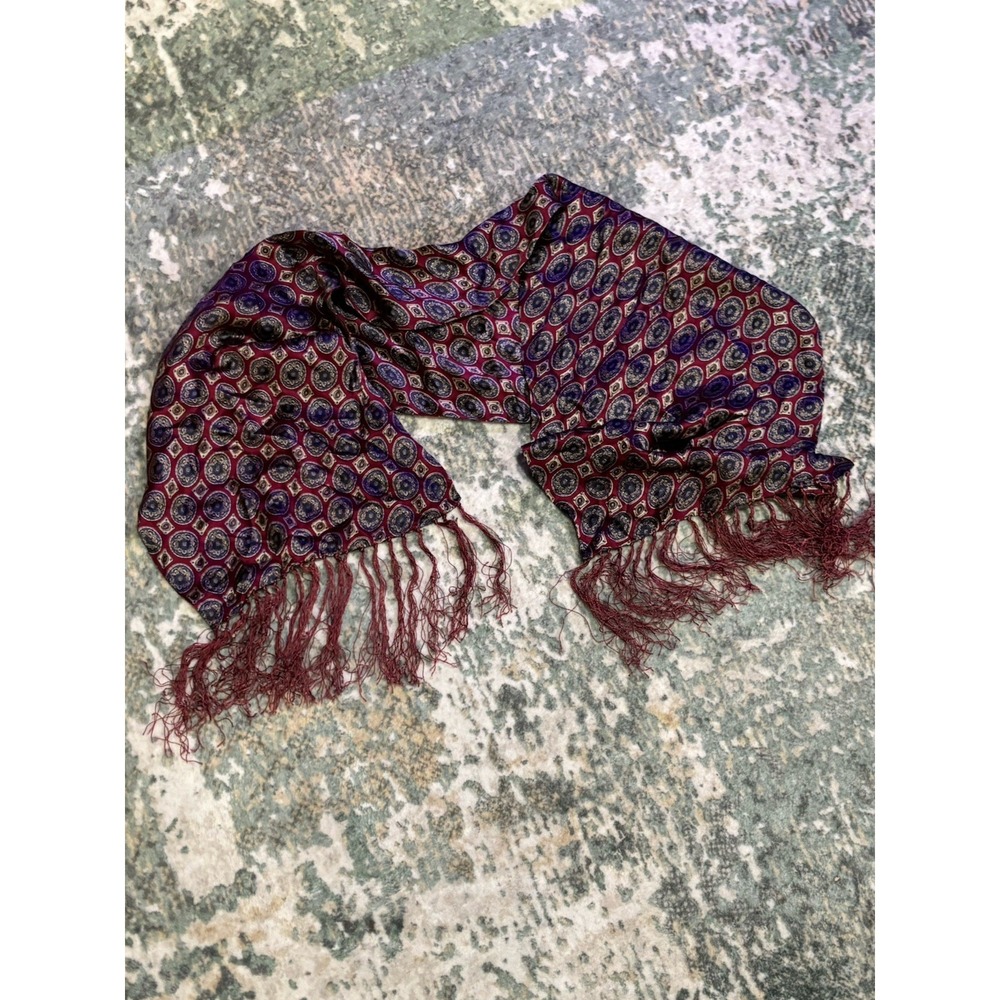 Dress Silk Scarf With Fringes